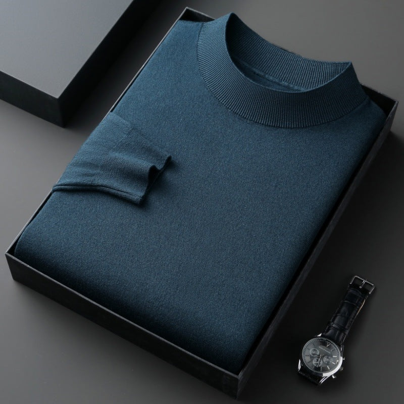 Elegant men's sweater with round neck in fine cotton blend Lune London