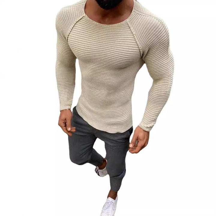 Men's Long Sleeve Knitted Shirt with Elegant Structure Lune London
