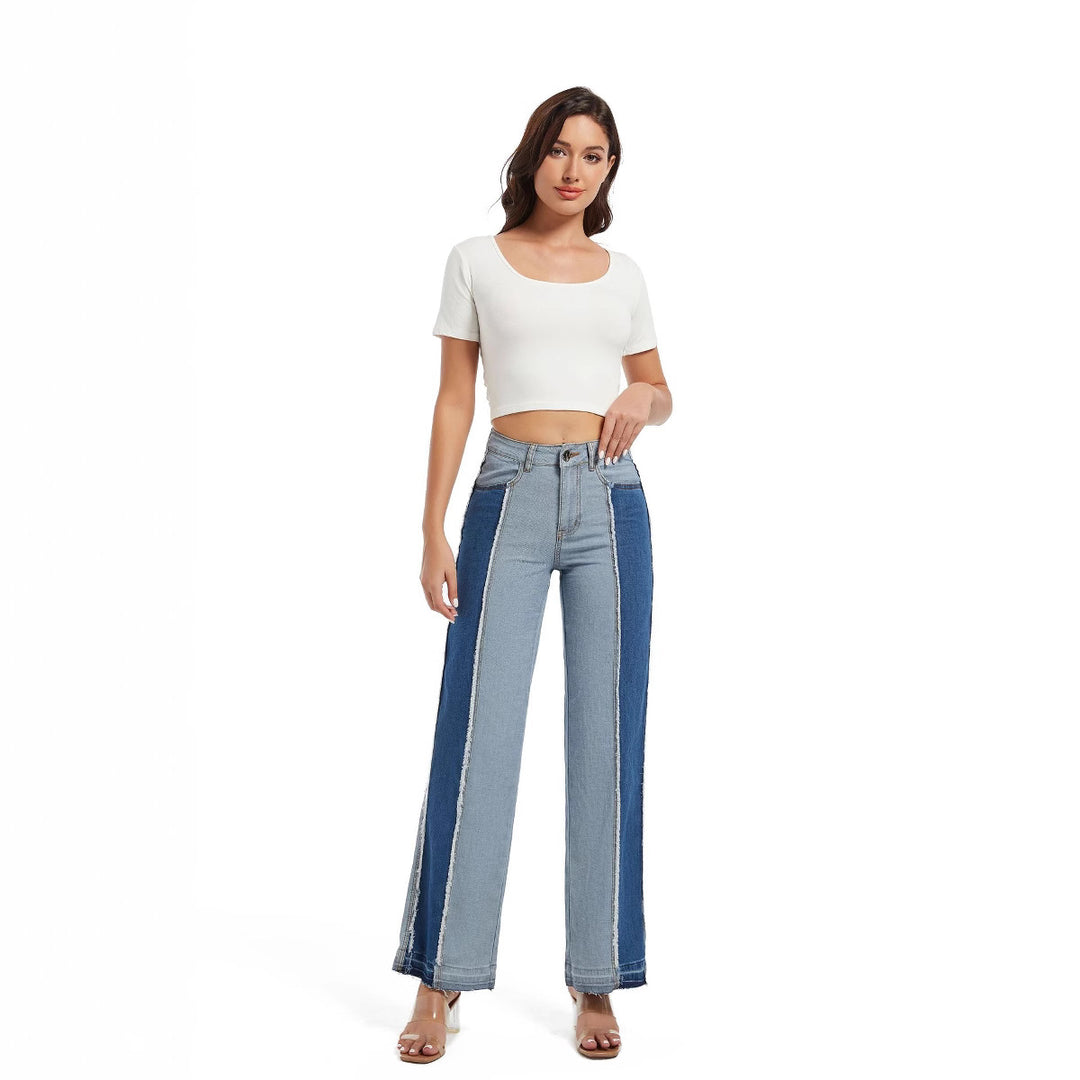 Wide jeans for women in contrast denim Lune London