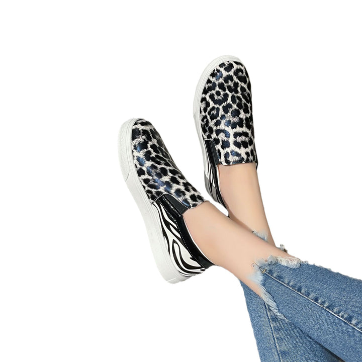 Slip-on leopard print sneakers for women Lune London