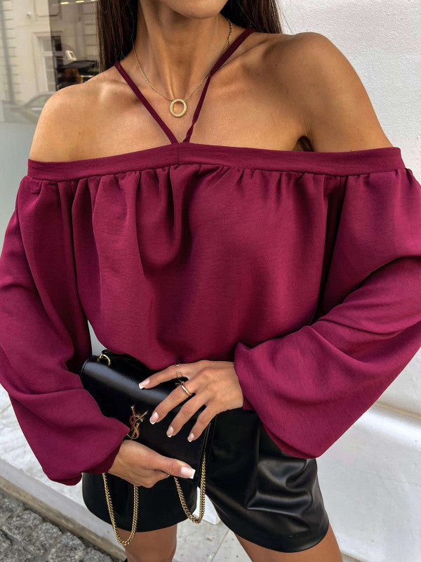 Ladies Ruffle Top Off-Shoulder Lune London