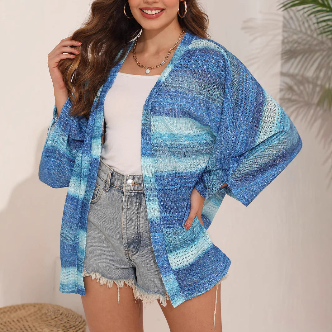Ladies airy kimono with watercolor pattern Lune London