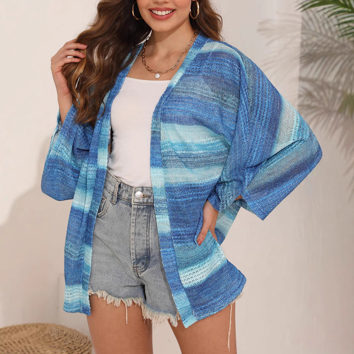 Ladies airy kimono with watercolor pattern Lune London