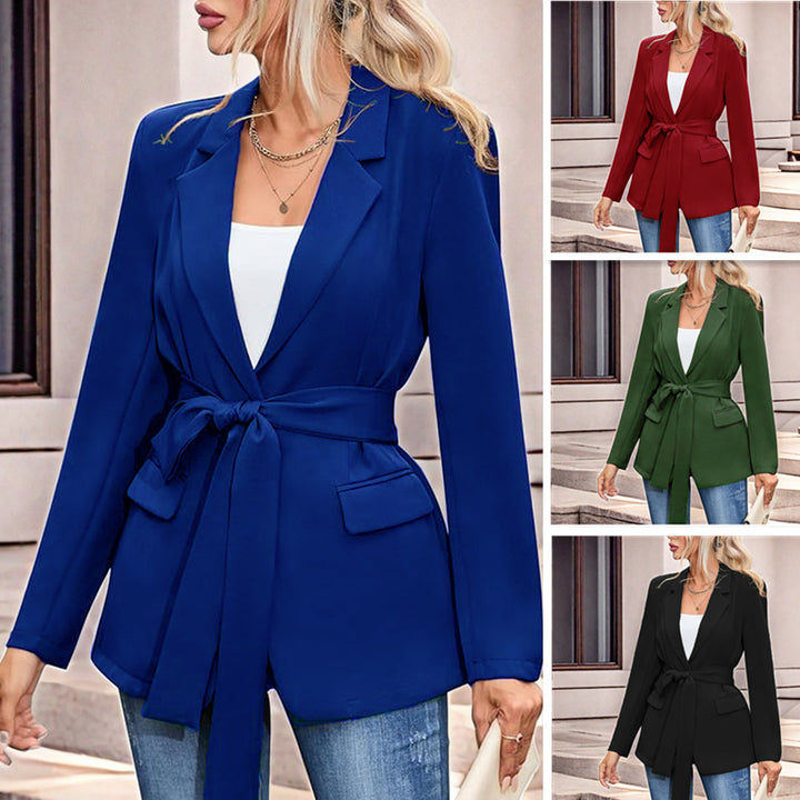 Women elegant blazer with belt Lune London
