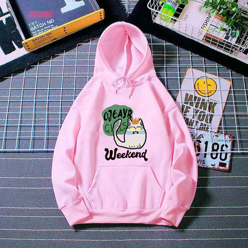 Women's hoodie with playful cat motif Chic & Stil