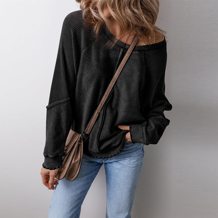 Ladies long sleeve casual t-shirt with textured design Lune London