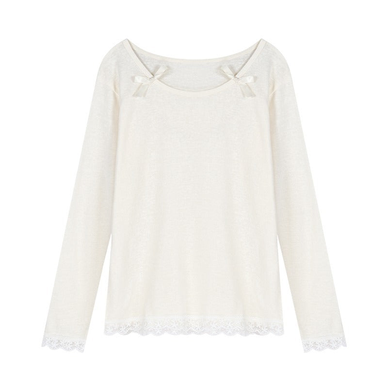 Women's Elegant Long Sleeve Shirt with Lace Details Chic & Stil