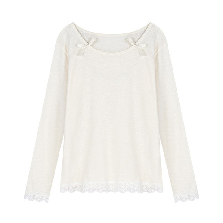 Women's Elegant Long Sleeve Shirt with Lace Details Chic & Stil