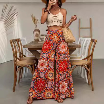Lune London floral pattern wide Palazzo pants for ladies