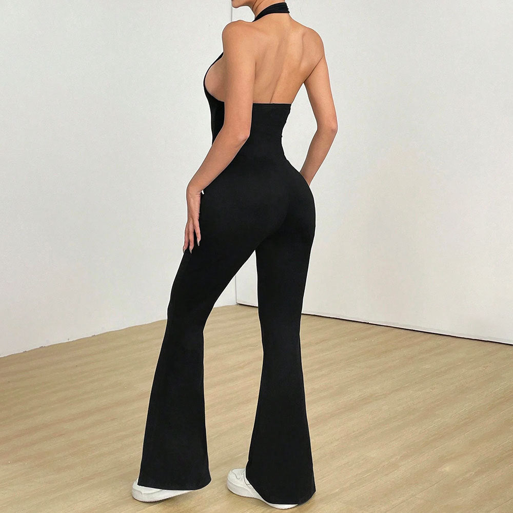 Combinaison pour femme avec décolleté en V profond et jambes larges Chic & Stil