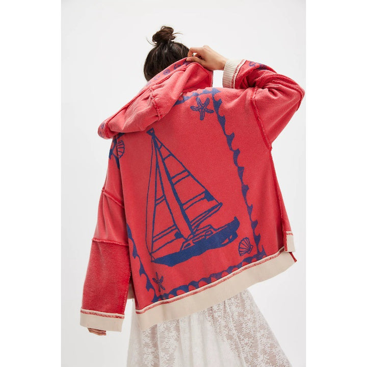 Zipped hoodie for women with fringe cut Lune London