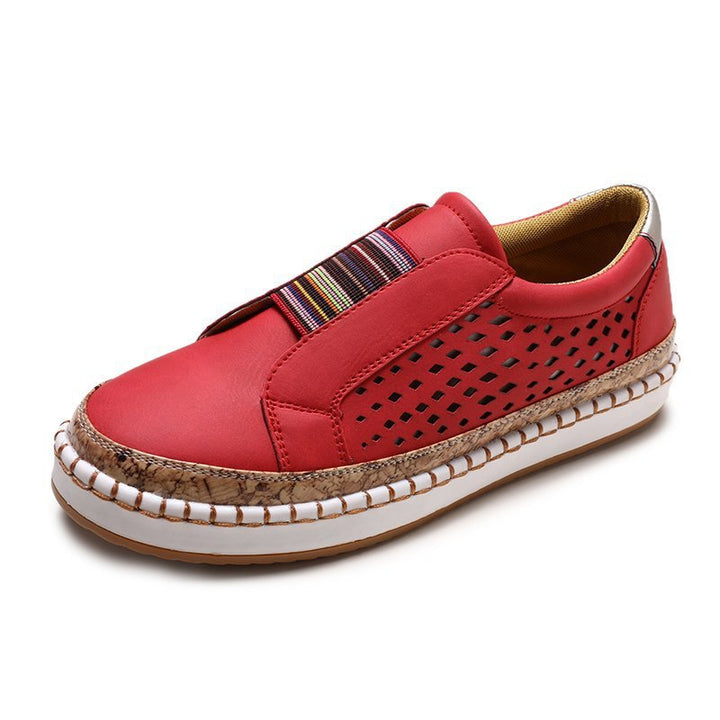 Breathable slip-on sneakers for women with elastic band and trendy cork design Lune London