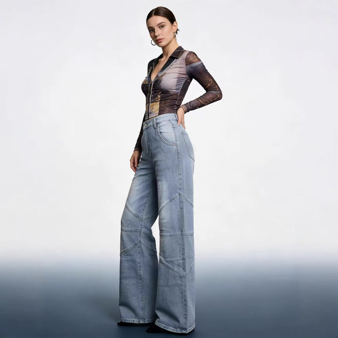 Women's loose-fitting jeans with unique seam details Lune London