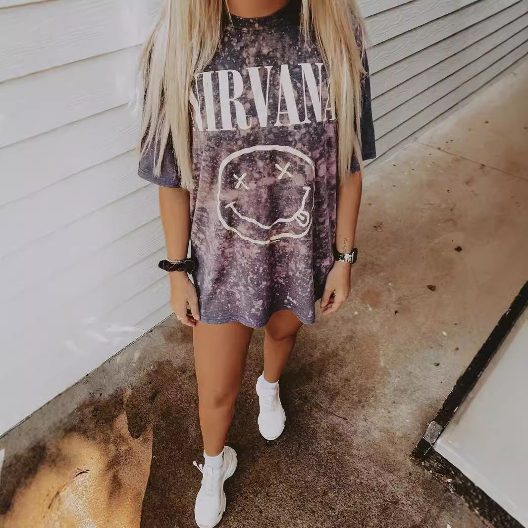 Ladies oversized T-shirt with a unique vintage design Lune London
