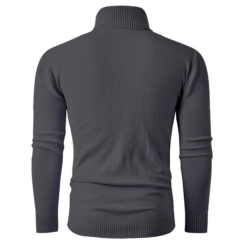 Pullover à col roulé pour hommes avec motif texturé et col montant Lune London