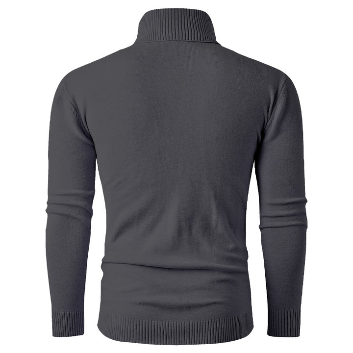 Pullover à col roulé pour hommes avec motif texturé et col montant Lune London