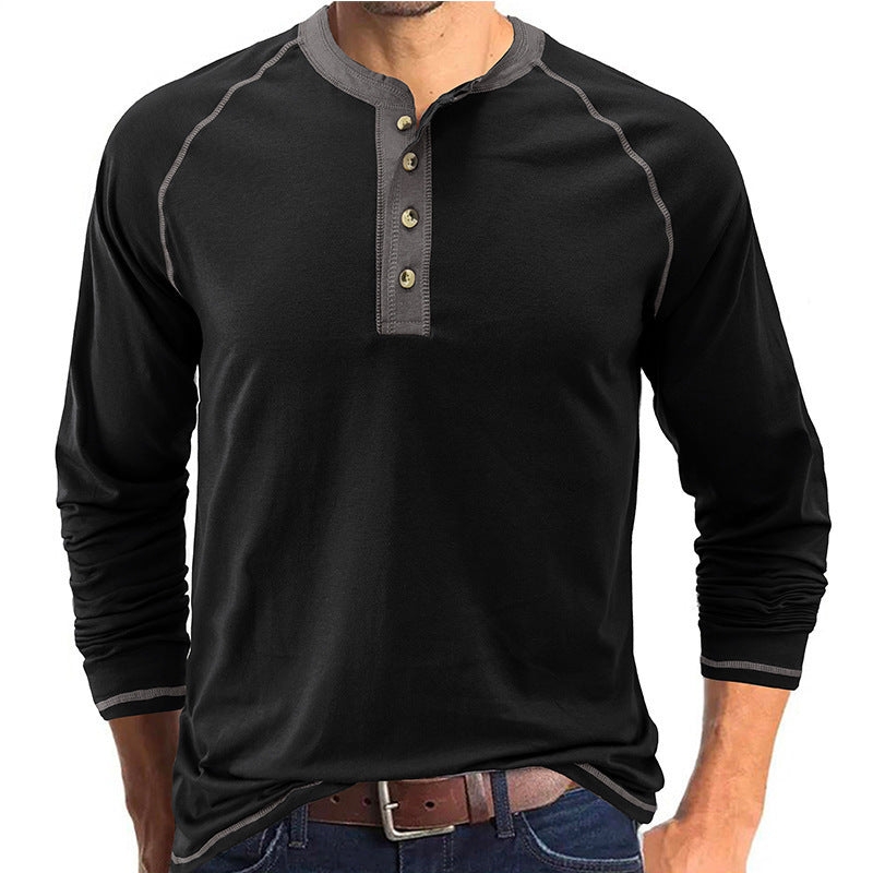 Men's long sleeve shirt with button placket and contrasting details Lune London