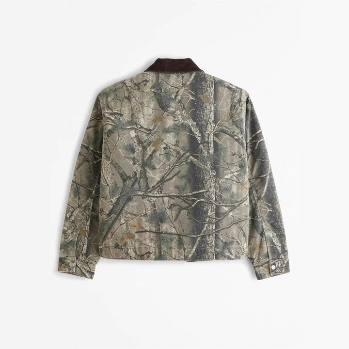 Leisure jacket for men with modern camouflage design and high collar Lune London