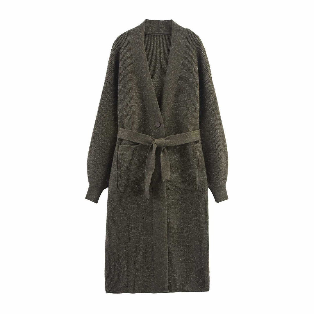 Elegant women's cardigan with belt at the waist Lune London