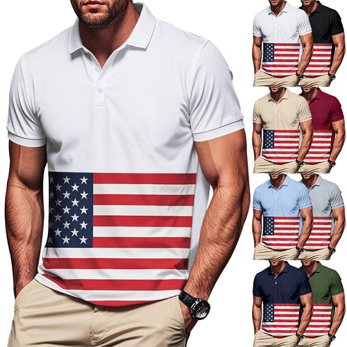 Men's polo shirt with stylish flag design Lune London