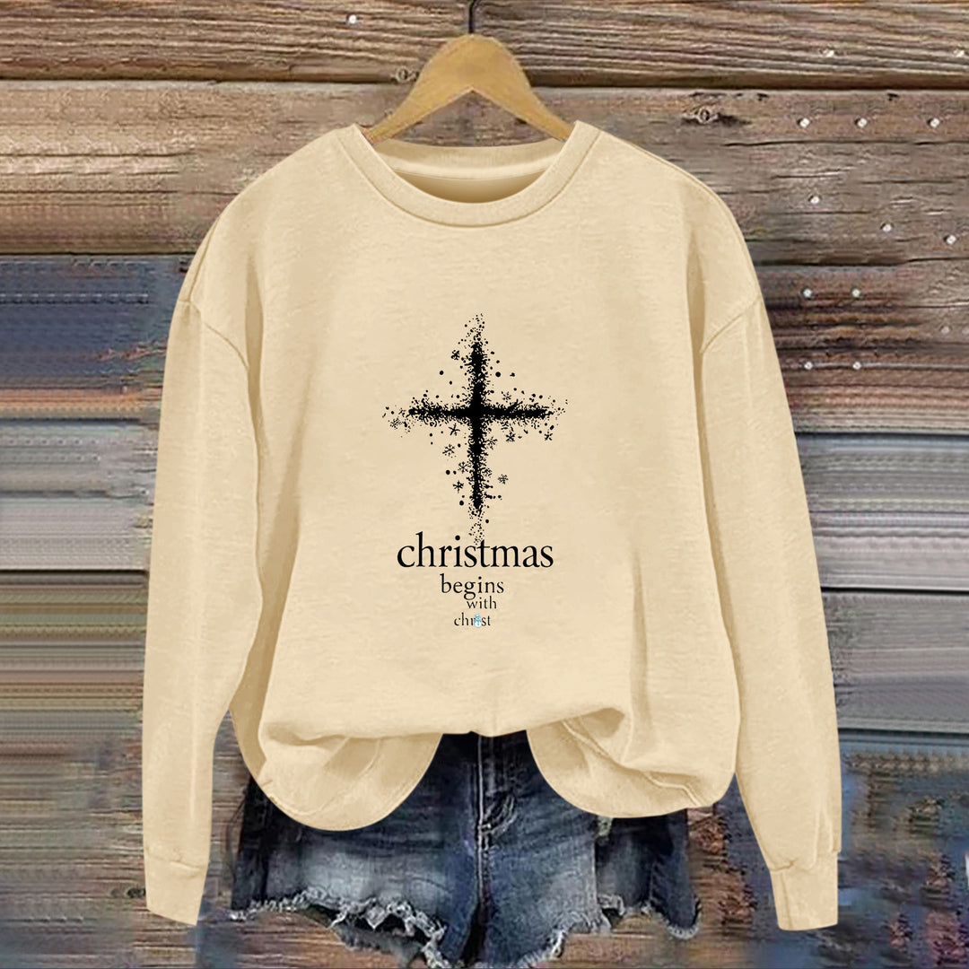 Sweat-shirt pour femmes avec motif chrétien et doublure intérieure douce Chic & Stil