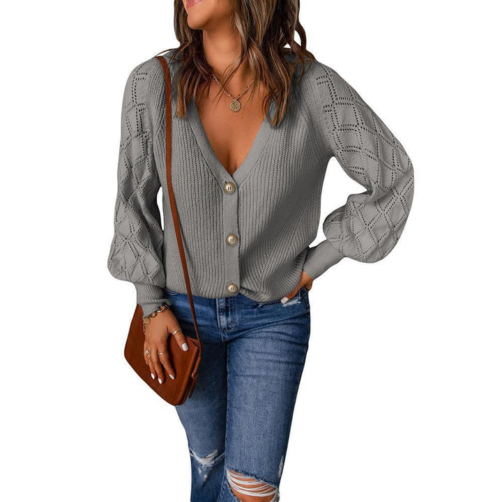 Wool coat for women with a refined diamond structure and a deep V neck Lune London
