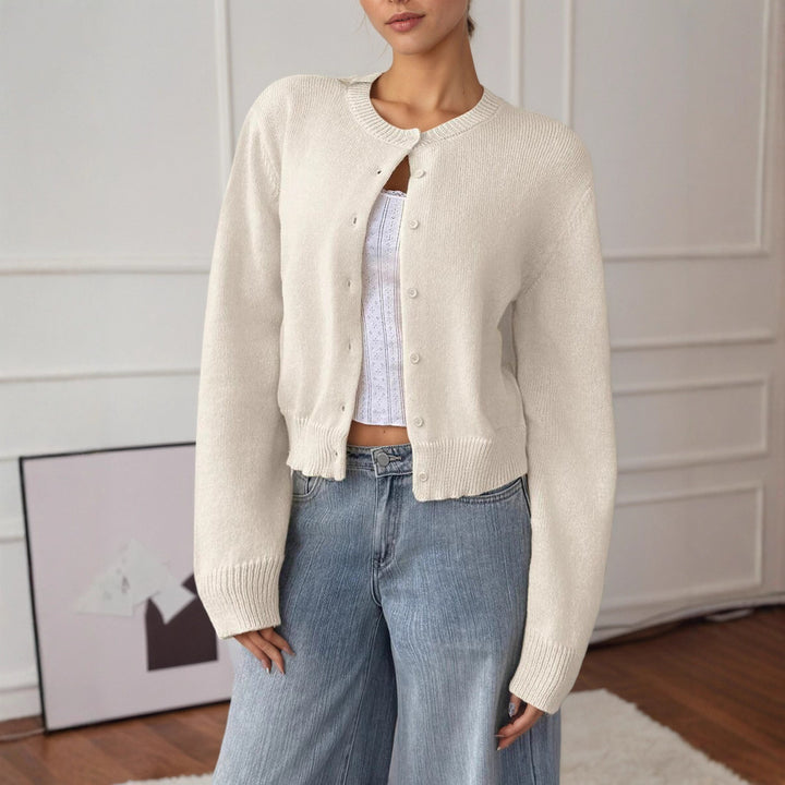 Women's knitted jacket with button detail and relaxed fit Lune London