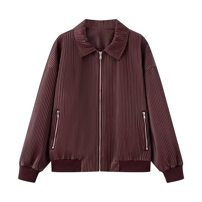 Veste de transition pour femmes avec une texture côtelée élégante et des poches pratiques Chic & Stil