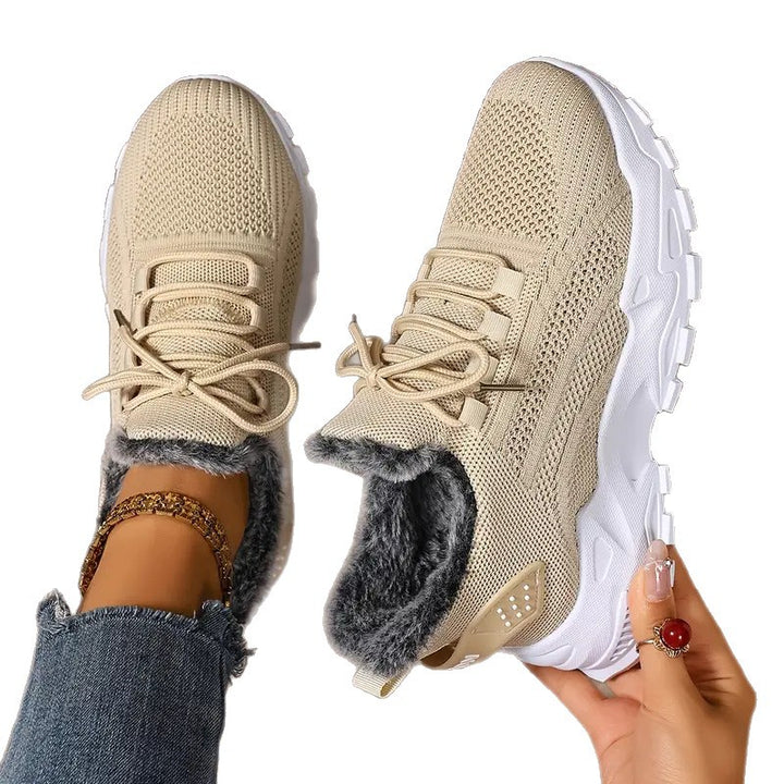 Ladies Cozy Sneakers with Fleece Lining Lune London