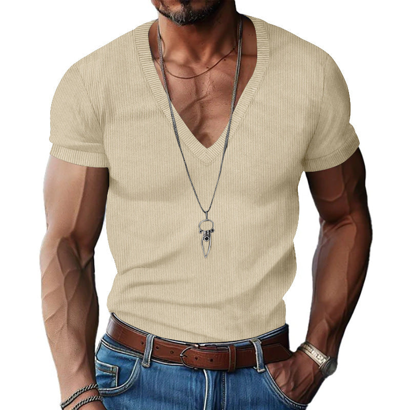 Men's short sleeve V-neck T-shirt Lune London