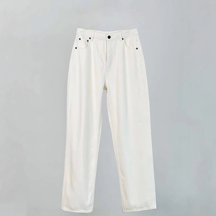 Jeans blancs classiques pour femmes à coupe décontractée Chic & Stil