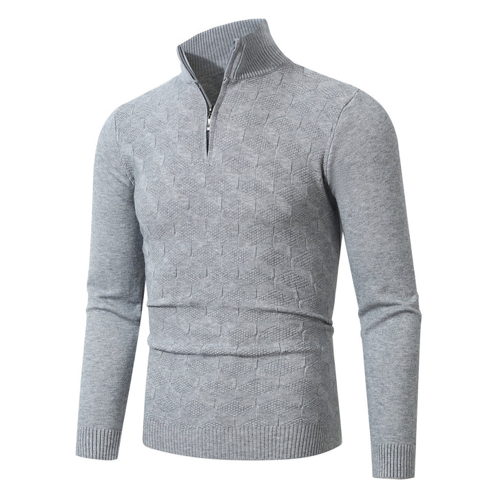 Trendy knit sweater for men with half-zip and structured design Lune London