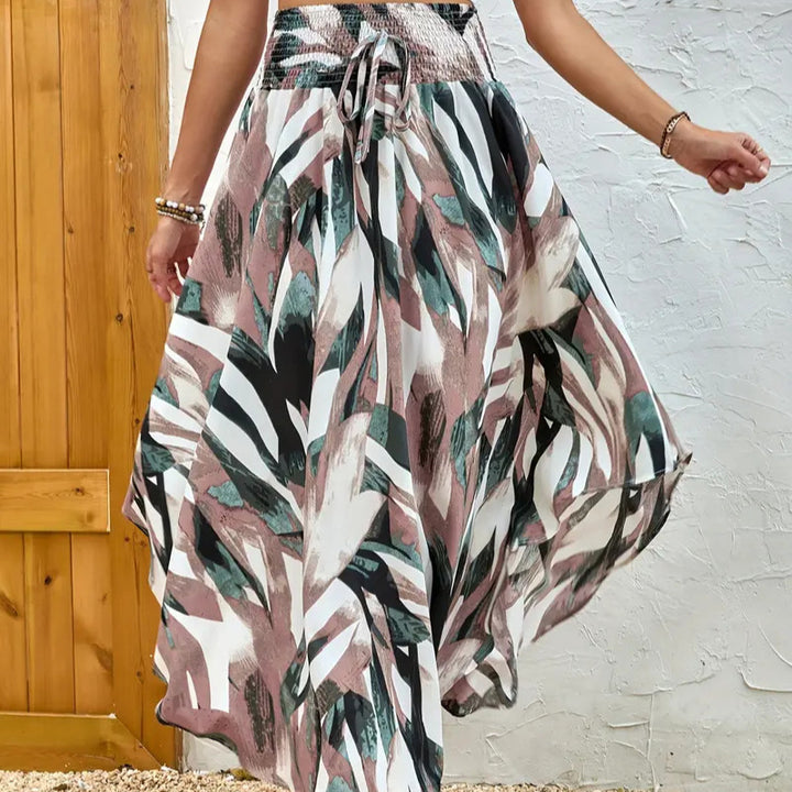 Ladies elegant maxi skirt with modern chevron pattern Lune London