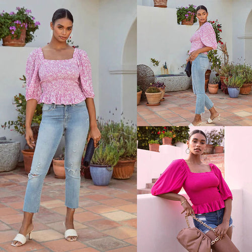 Ladies puff sleeves top Lune London
