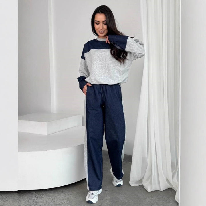 Women's sporty set with a loose top and casual pants Lune London