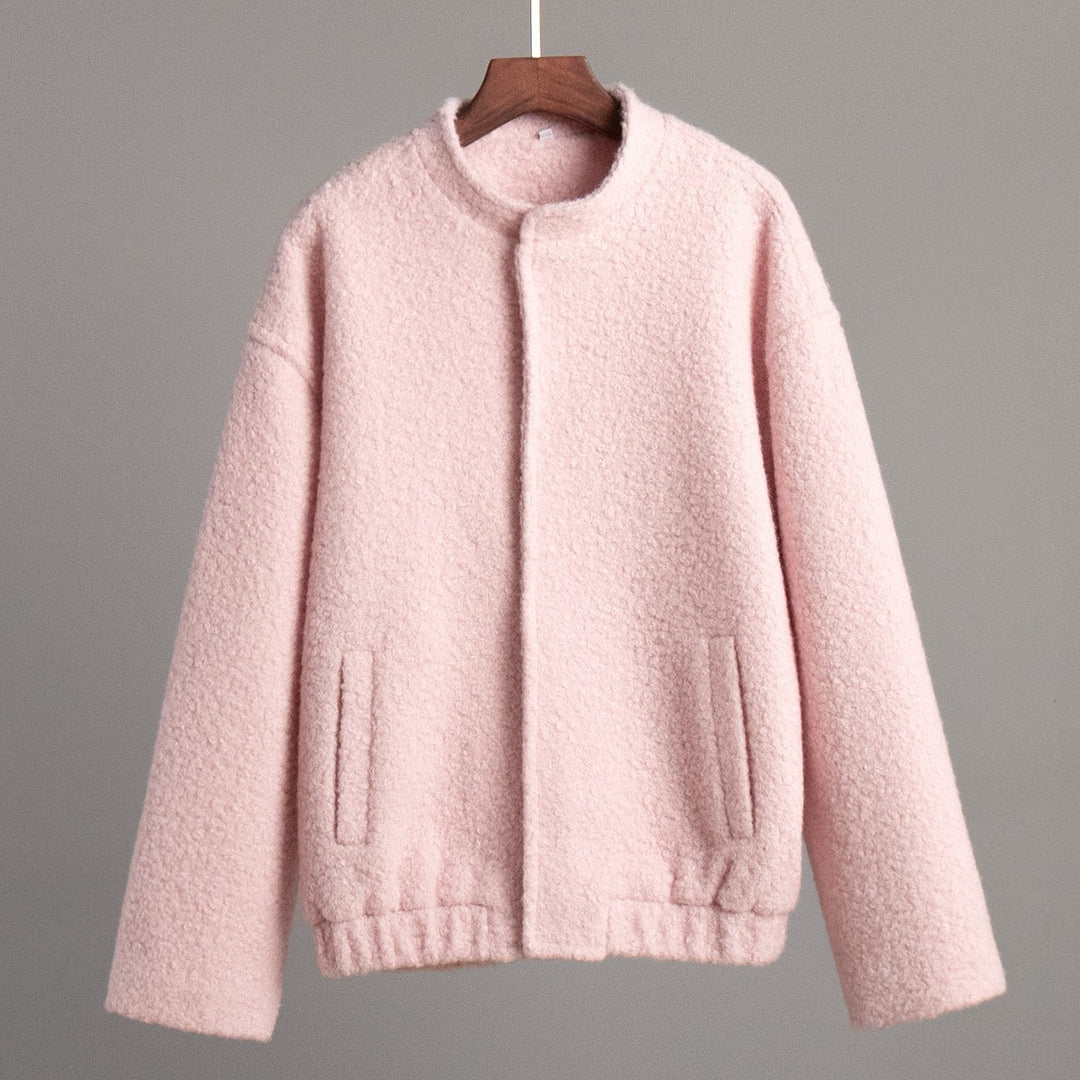 Ladies Cozy Fleece Jacket with Pockets and Elastic Hem Lune London