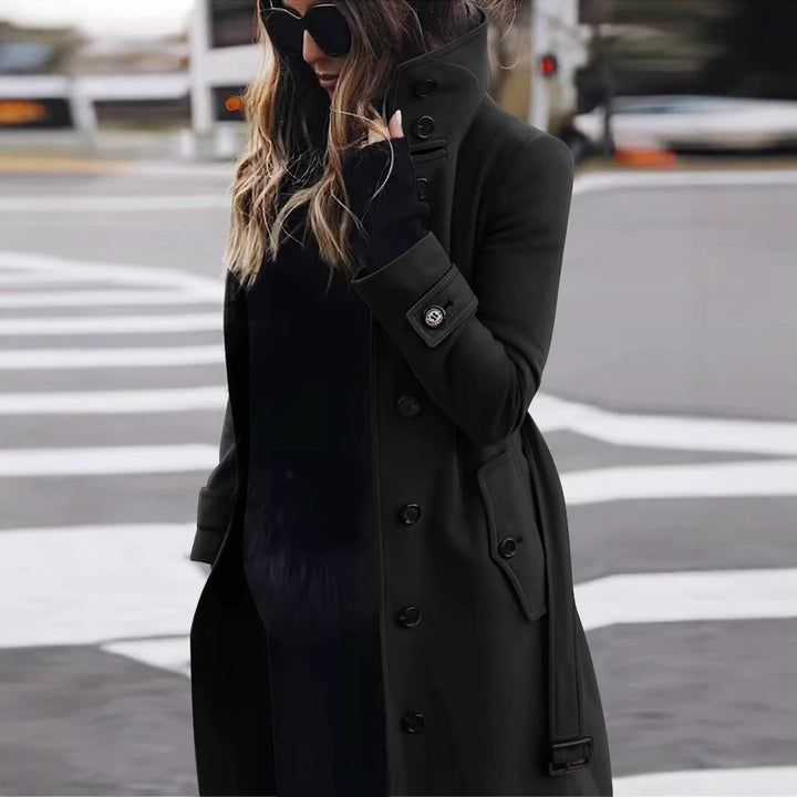 Elegant trench coat for women with high collar Lune London