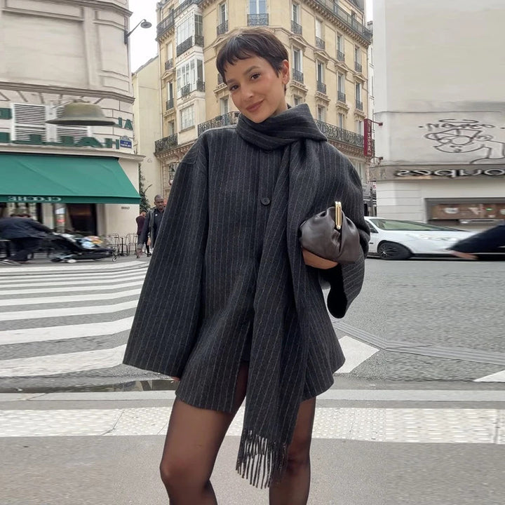 Oversized jacket for women with fringe details Lune London