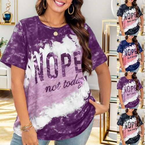 Casual women's T-shirt with a creative batik pattern and catchy lettering Lune London
