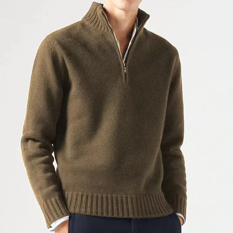 Men's sweater with high collar and modern zipper Lune London