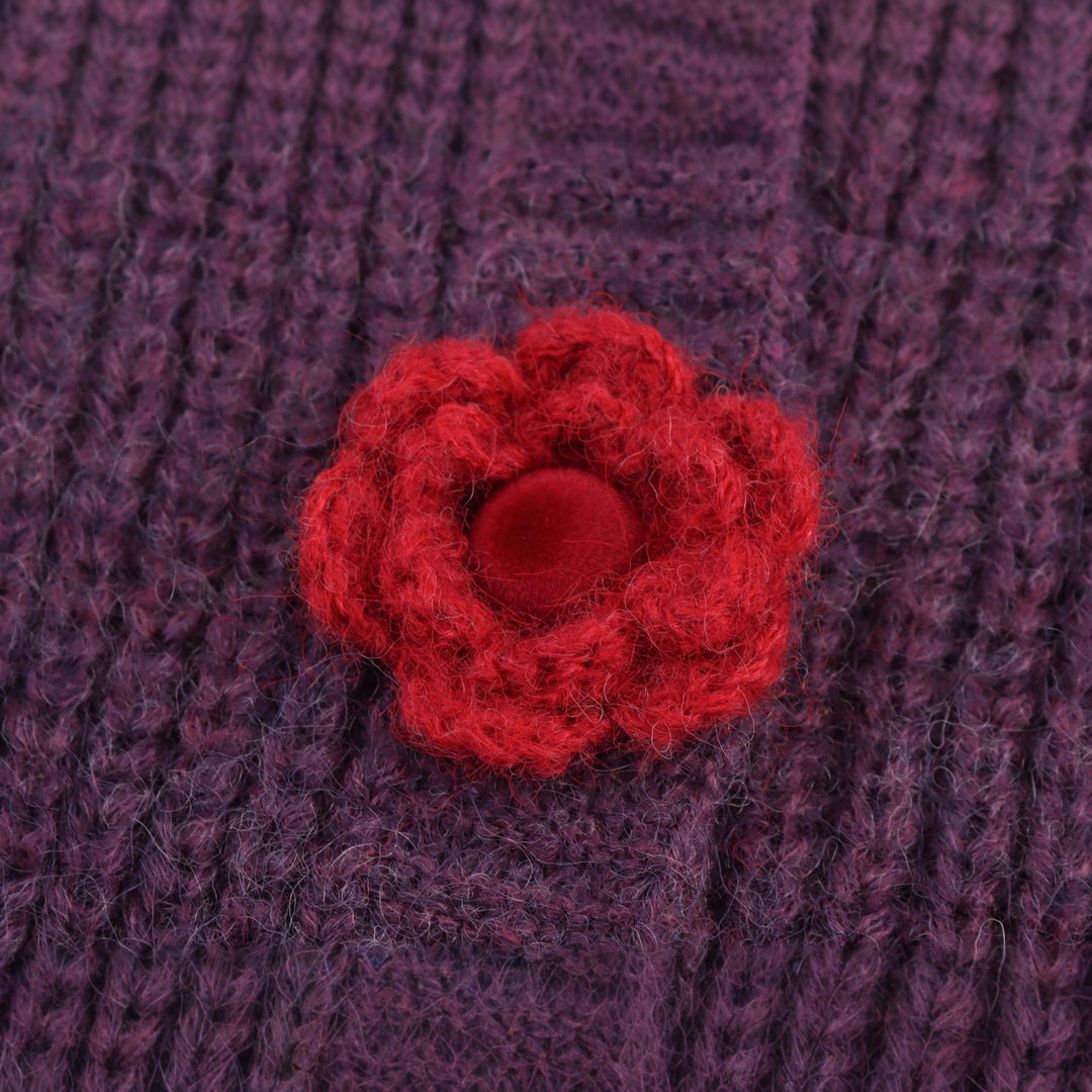 Women's knit jacket with decorative floral buttons Lune London