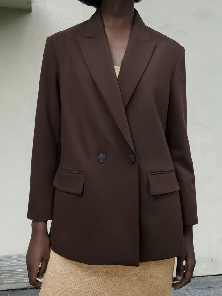 Women Elegant Double-Breasted Blazer Lune London