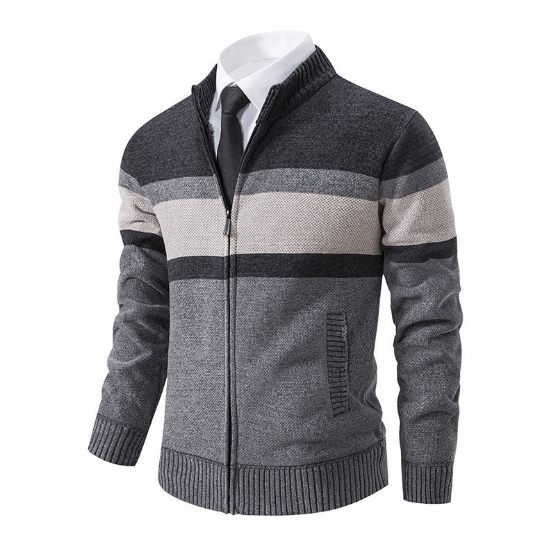 Modern knit jacket for men with high collar and full zip Lune London