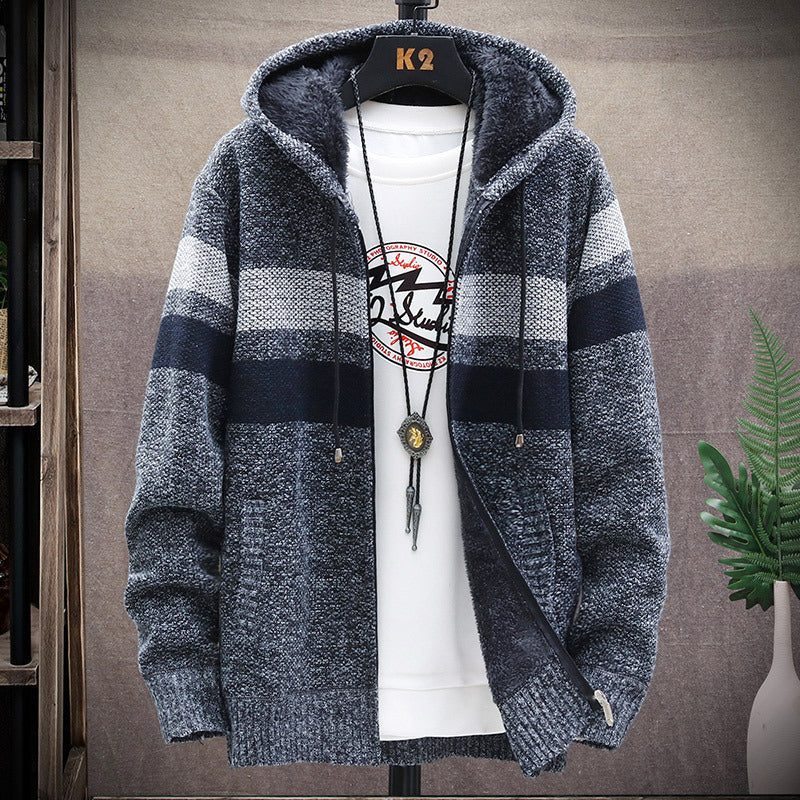 Men's knit jacket with hood and pockets Lune London