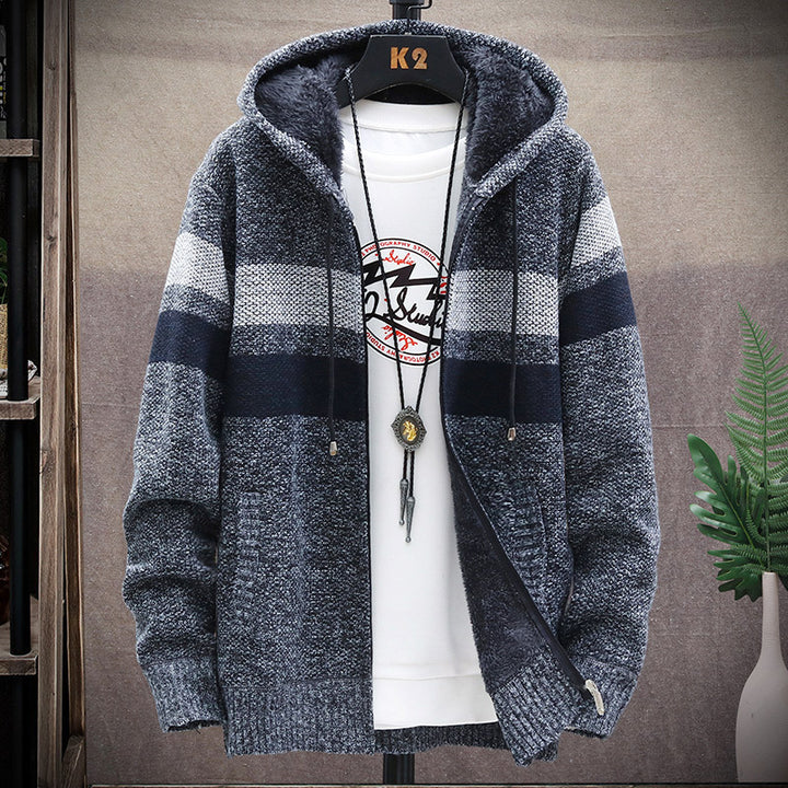 Men's knit jacket with hood and pockets Lune London