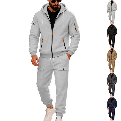 Men's stylish two-piece jogging set with hood and practical pockets Lune London