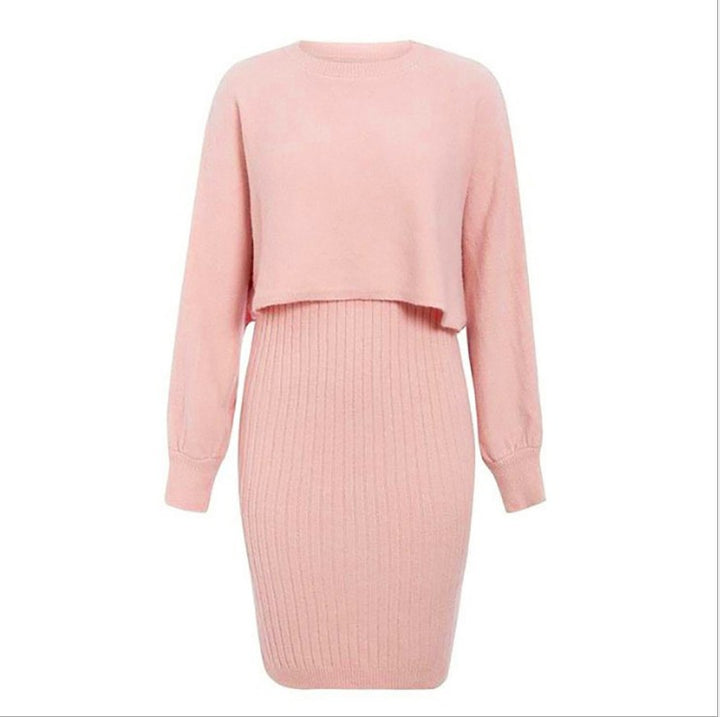 Knitted dress for ladies with short top and rib structure Lune London
