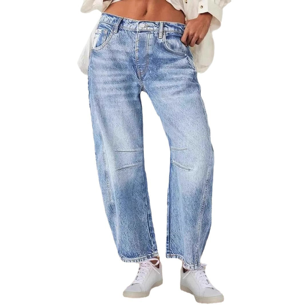 Loose women's jeans with a vintage look and frayed hem Chic & Stil
