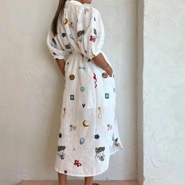 Robe d'été pour femme avec design d'embroidery coloré Chic & Stil