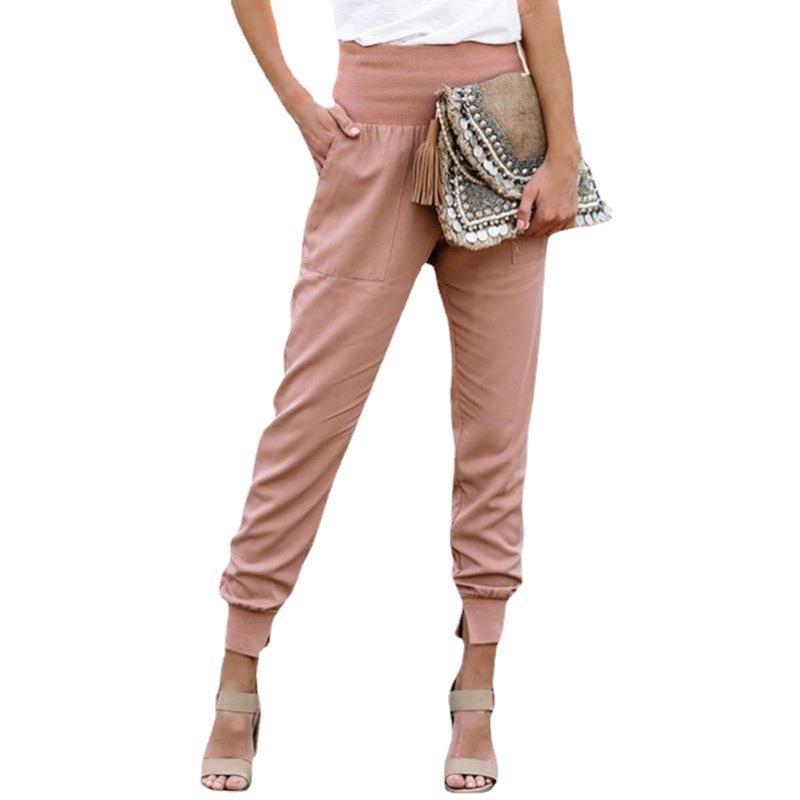 Sport leisure pants for women with elastic waist and pockets Lune London